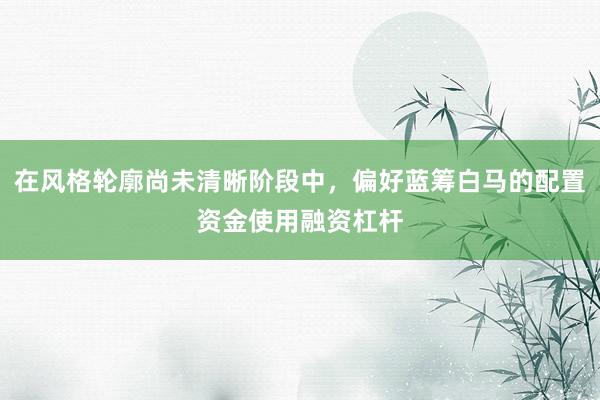 在风格轮廓尚未清晰阶段中,偏好蓝筹白马的配置资金使用融资杠杆