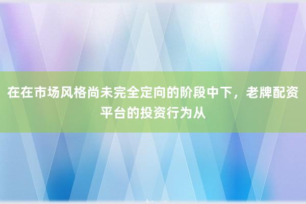 在在市场风格尚未完全定向的阶段中下，老牌配资平台的投资行为从