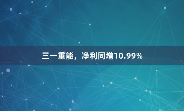 三一重能,净利同增10.99%