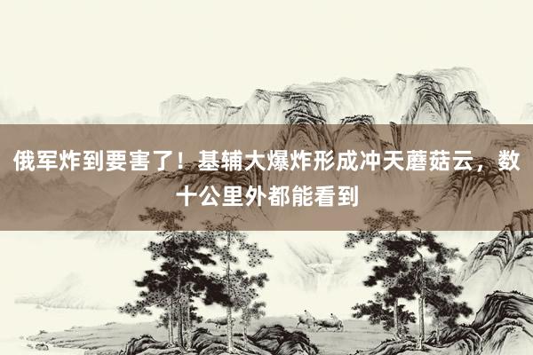 俄军炸到要害了！基辅大爆炸形成冲天蘑菇云，数十公里外都能看到