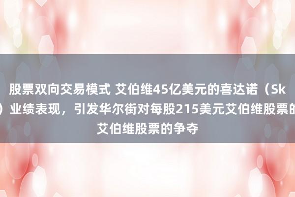 股票双向交易模式 艾伯维45亿美元的喜达诺(Skyrizi)业绩表现,引发华尔街对每股215美元艾伯维股票的争夺