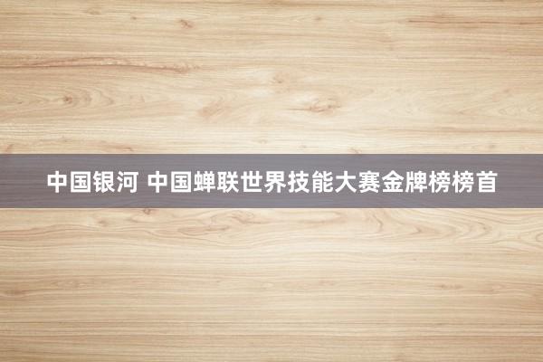 中国银河 中国蝉联世界技能大赛金牌榜榜首