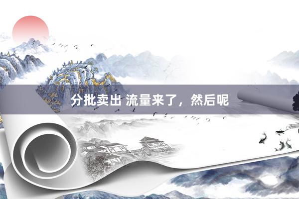 分批卖出 流量来了,然后呢