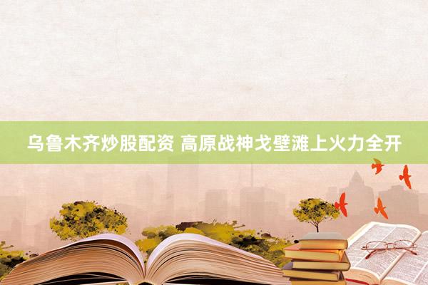 乌鲁木齐炒股配资 高原战神戈壁滩上火力全开